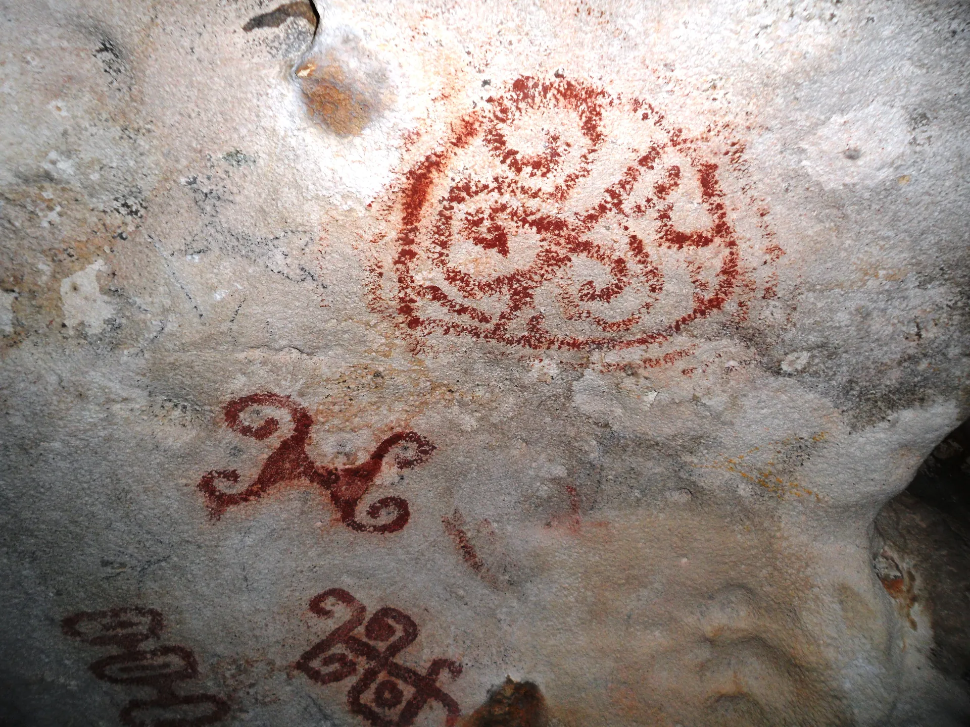 Native Arawak drawings Fontein Cave Arikok National park Santa Cruz Aruba